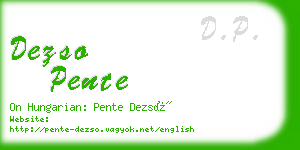 dezso pente business card